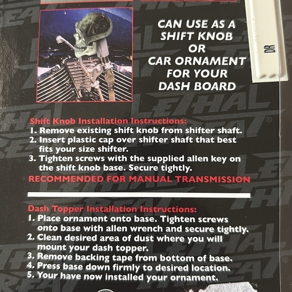 Brand New Silver Skull Skeleton Novelty Shift Knob or Dash Topper Hand-Painted - Picture 10 of 13